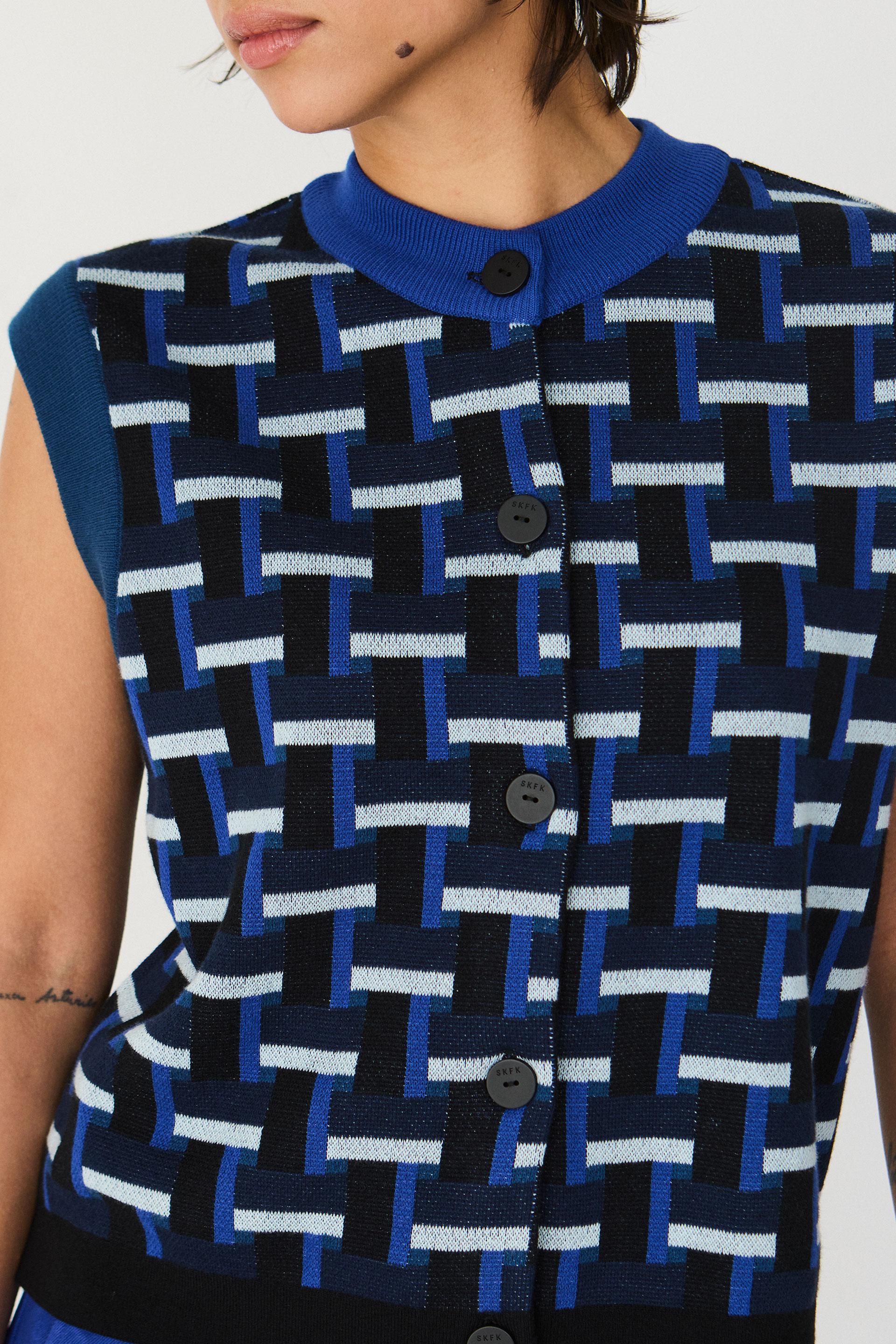 SKFK Gamitza GOTS Sweater Damen Pullunder Weste blau